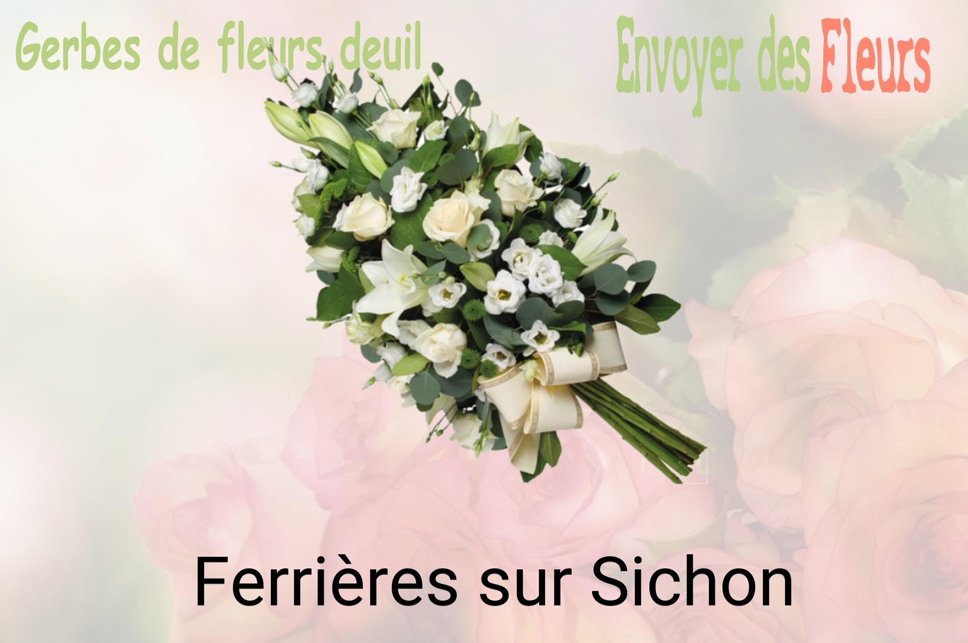 Gerbe de fleurs de deuil livrée à Ferrières-sur-Sichon